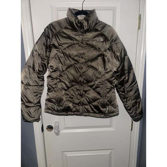 The North Face Women's 550 Down Jacket large Olive Green Puffer Goose Down | eBa - Picture 1 of 4